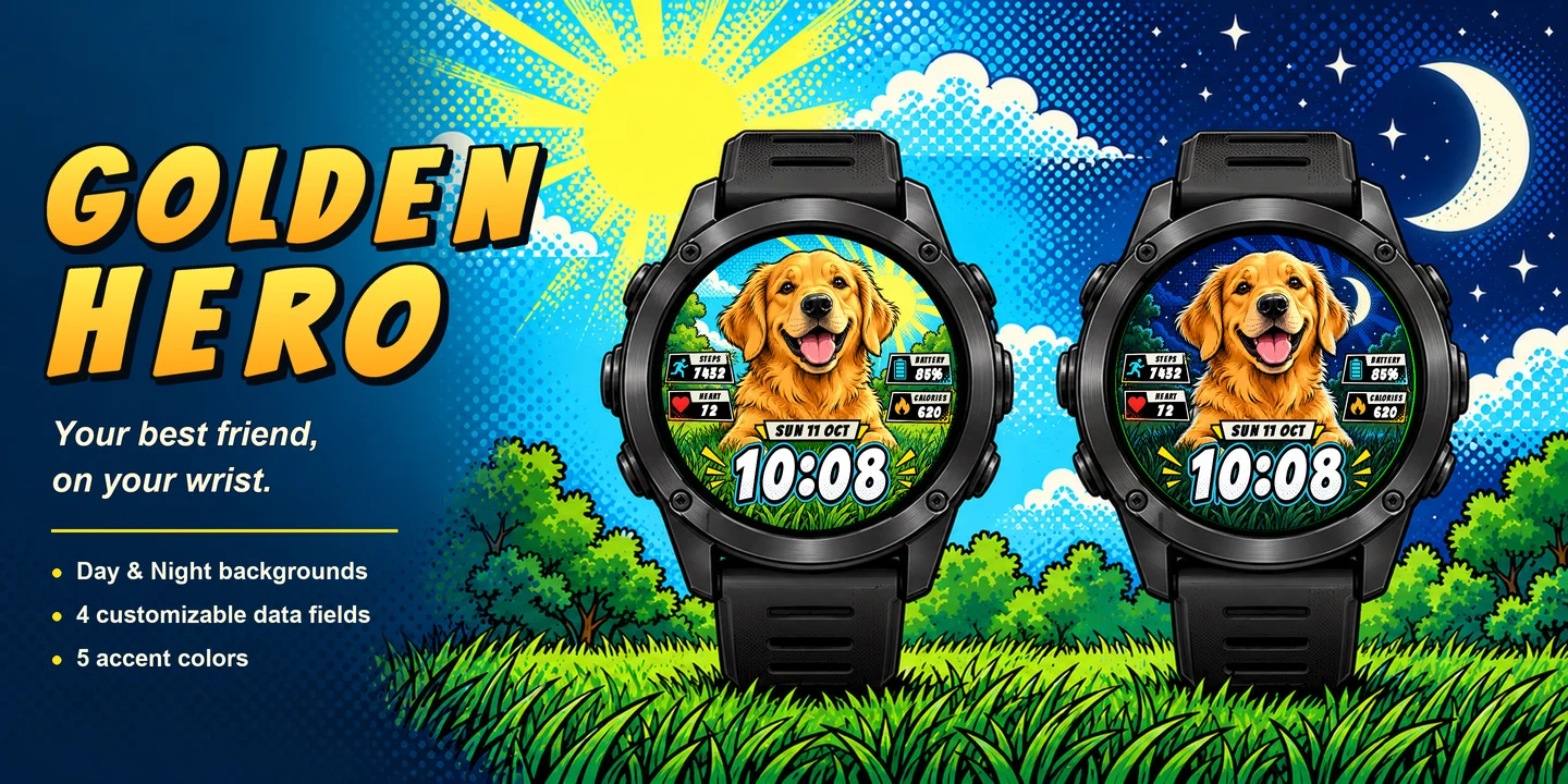Golden Hero en dos relojes: Día y Noche