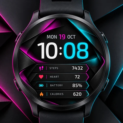 Neon Fold watchface