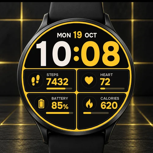 Saffron Grid watchface